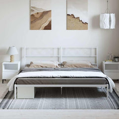 vidaXL Metal Bed Frame without Mattress with Headboard White 183x213cm 3