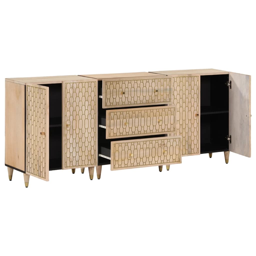 vidaXL Side Cabinets 3 pcs 60x33x75 cm Solid Wood Mango 2