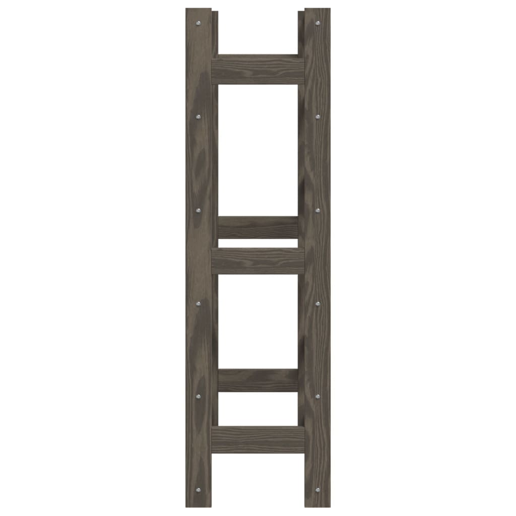 vidaXL Wine Rack for 30 Bottles Grey Solid Wood Pine 4