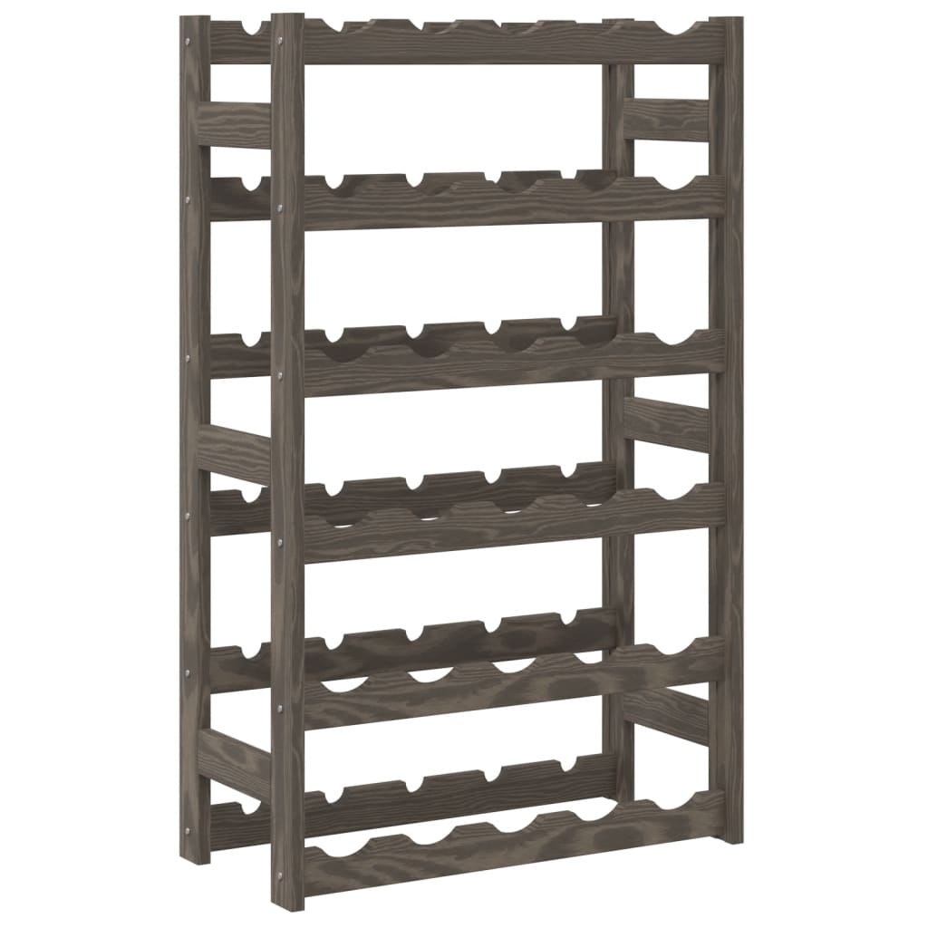 vidaXL Wine Rack for 30 Bottles Grey Solid Wood Pine 5