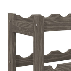 vidaXL Wine Rack for 30 Bottles Grey Solid Wood Pine 6