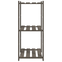 vidaXL 3-Tier Storage Rack Grey 60x38x90 cm Solid Wood Pine 4