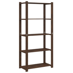 vidaXL 5-Tier Storage Rack Brown 80x38x170 cm Solid Wood Pine 2