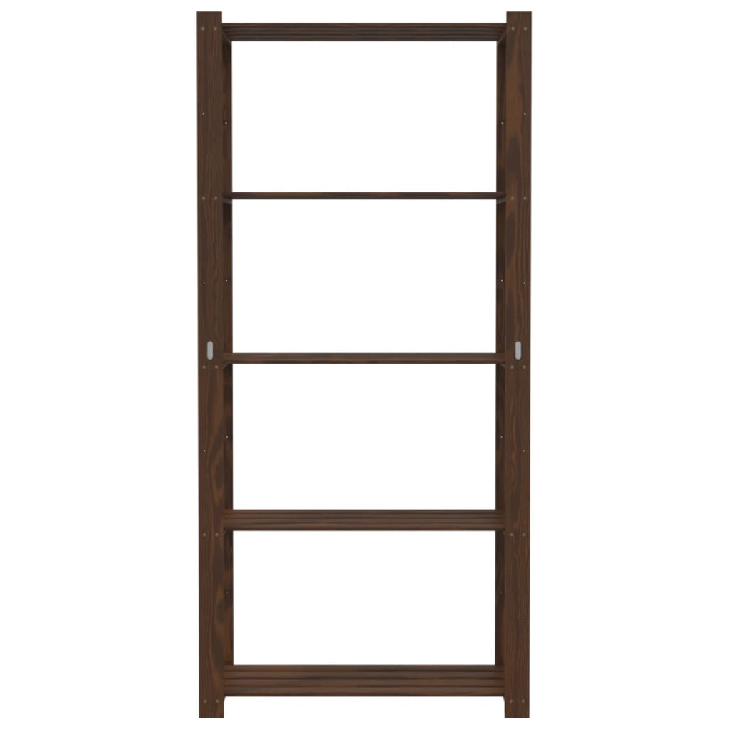 vidaXL 5-Tier Storage Rack Brown 80x38x170 cm Solid Wood Pine 3
