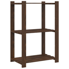 vidaXL 3-Tier Storage Rack Brown 60x38x90 cm Solid Wood Pine 2