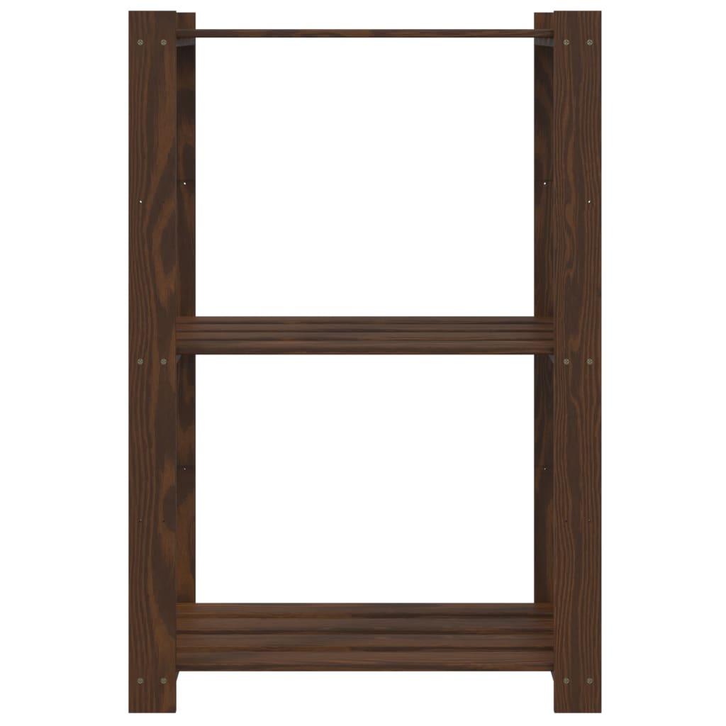 vidaXL 3-Tier Storage Rack Brown 60x38x90 cm Solid Wood Pine 3