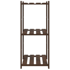 vidaXL 3-Tier Storage Rack Brown 60x38x90 cm Solid Wood Pine 4