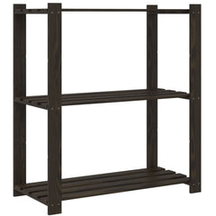 vidaXL 3-Tier Storage Rack Black 80x38x90 cm Solid Wood Pine 5
