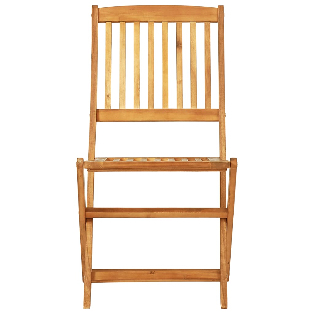 3 Piece Folding Garden Dining Set Solid Wood Acacia Half round