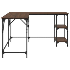 vidaXL Desk Brown Oak 139x139x75 cm Engineered Wood 6