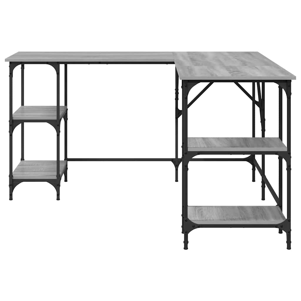 vidaXL Desk Grey Sonoma 139x139x75 cm Engineered Wood 5