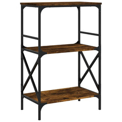 vidaXL Bookcase 3-Tier Smoked Oak 59x35x90.5 cm Engineered Wood 2