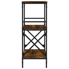 vidaXL Bookcase 3-Tier Smoked Oak 59x35x90.5 cm Engineered Wood 5