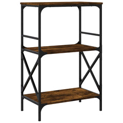 vidaXL Bookcase 3-Tier Smoked Oak 59x35x90.5 cm Engineered Wood 6