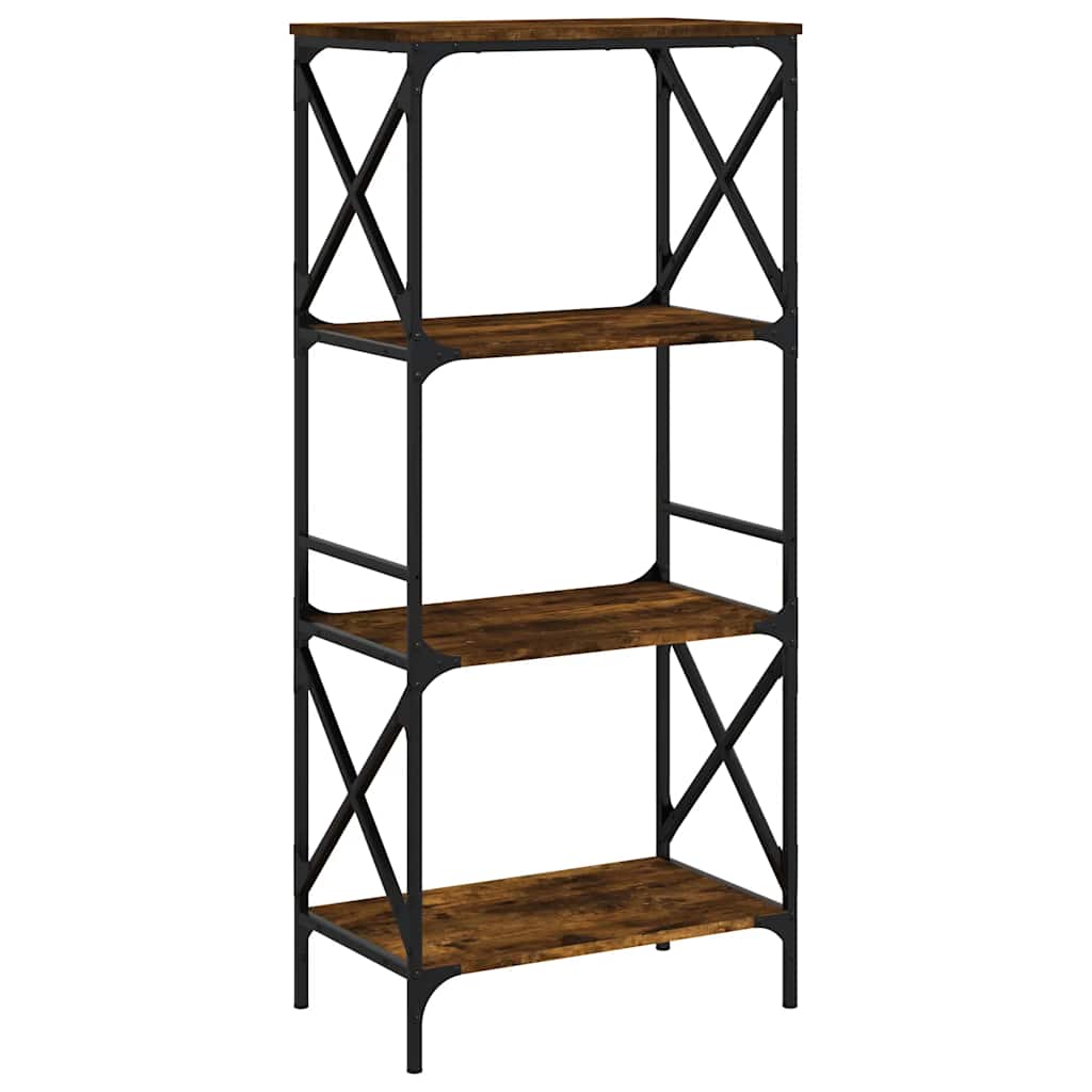 vidaXL Bookcase 4-Tier Smoked Oak 59x35x132 cm Engineered Wood 2