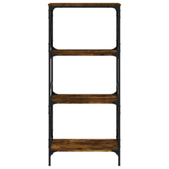 vidaXL Bookcase 4-Tier Smoked Oak 59x35x132 cm Engineered Wood 4
