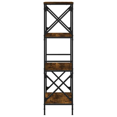 vidaXL Bookcase 4-Tier Smoked Oak 59x35x132 cm Engineered Wood 5