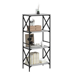 vidaXL Bookcase 4-Tier Grey Sonoma 59x35x132 cm Engineered Wood 3