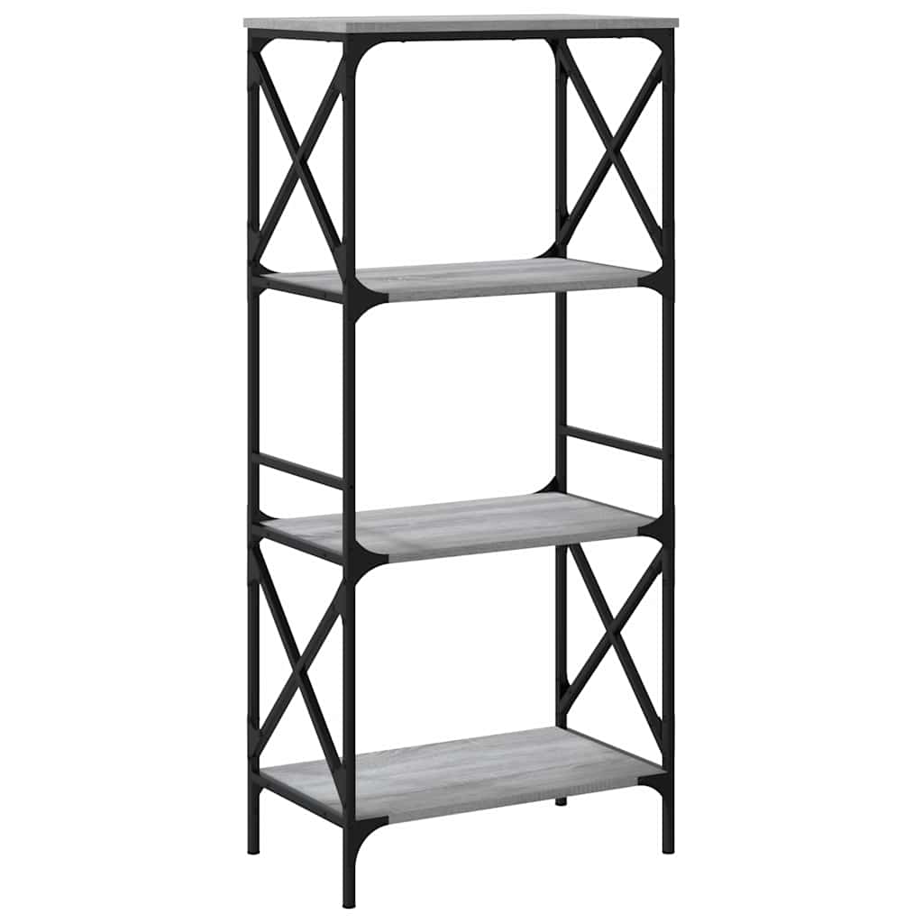 vidaXL Bookcase 4-Tier Grey Sonoma 59x35x132 cm Engineered Wood 6