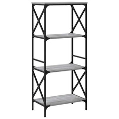 vidaXL Bookcase 4-Tier Grey Sonoma 59x35x132 cm Engineered Wood 6