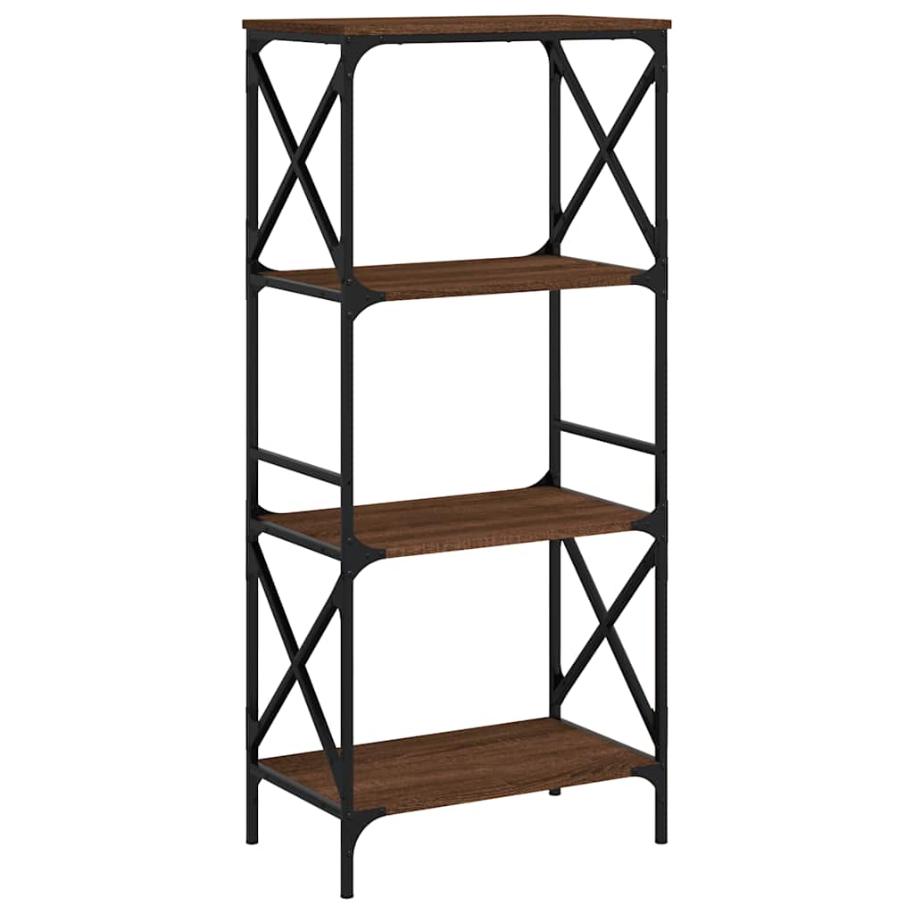 vidaXL Bookcase 4-Tier Brown Oak 59x35x132 cm Engineered Wood 2