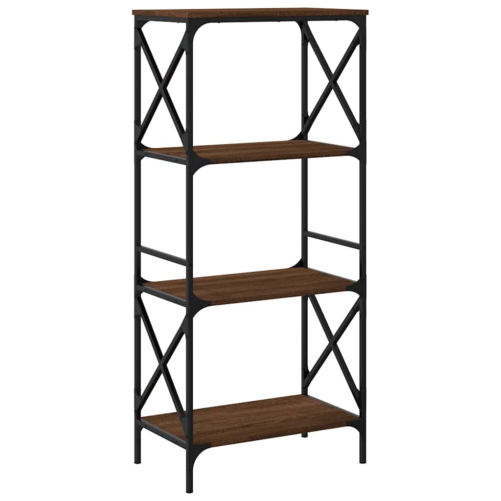 vidaXL Bookcase 4-Tier Brown Oak 59x35x132 cm Engineered Wood 6