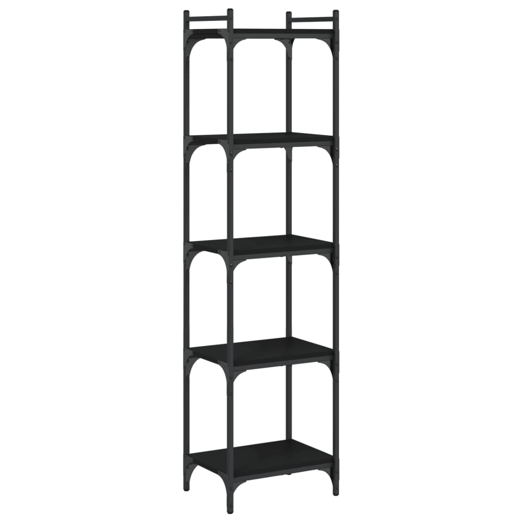 vidaXL Bookcase 5-Tier Black 40x30x154 cm Engineered Wood 2