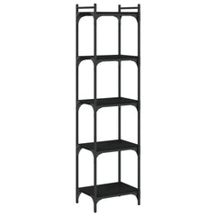 vidaXL Bookcase 5-Tier Black 40x30x154 cm Engineered Wood 2