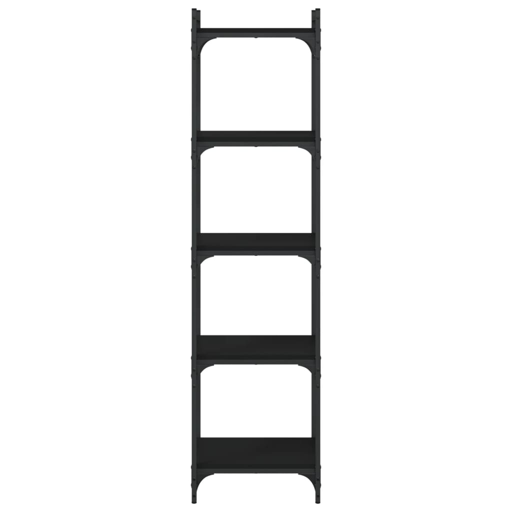 vidaXL Bookcase 5-Tier Black 40x30x154 cm Engineered Wood 4
