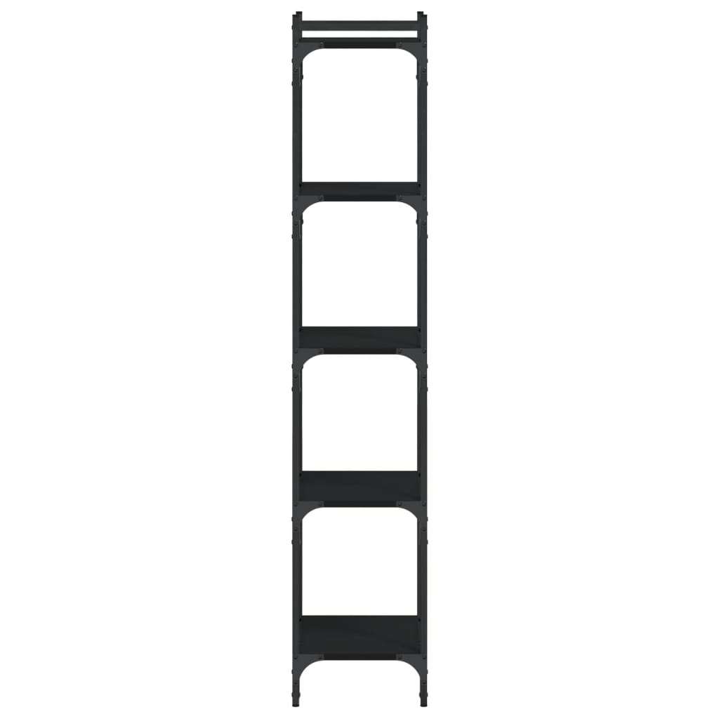 vidaXL Bookcase 5-Tier Black 40x30x154 cm Engineered Wood 5