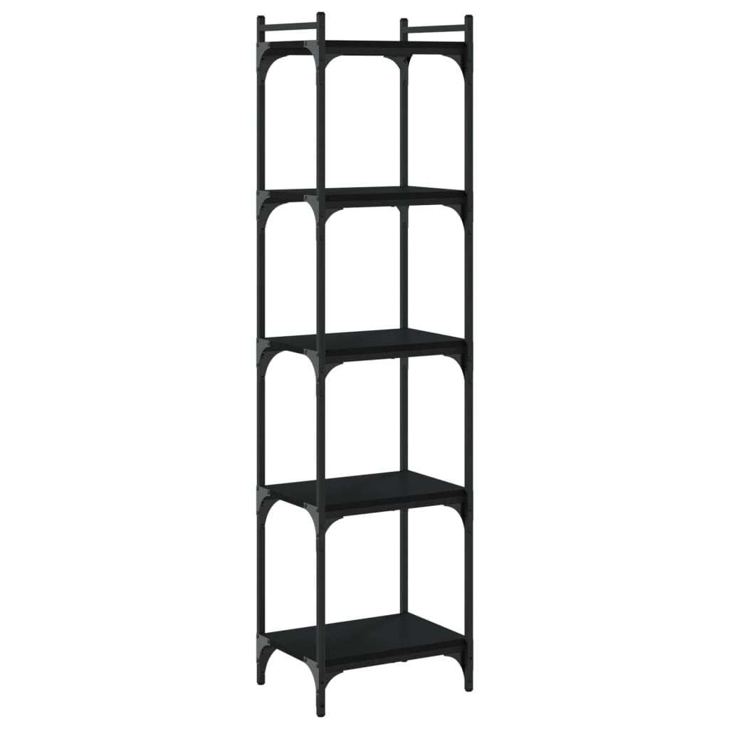 vidaXL Bookcase 5-Tier Black 40x30x154 cm Engineered Wood 6
