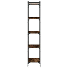 vidaXL Bookcase 5-Tier Smoked Oak 40x30x154 cm Engineered Wood 5