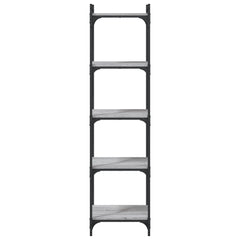 vidaXL Bookcase 5-Tier Grey Sonoma 40x30x154 cm Engineered Wood 4
