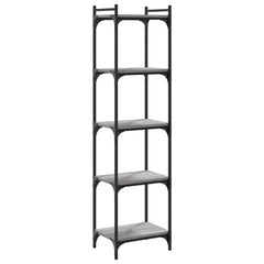 vidaXL Bookcase 5-Tier Grey Sonoma 40x30x154 cm Engineered Wood 6