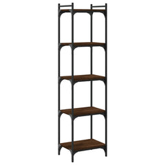 vidaXL Bookcase 5-Tier Brown Oak 40x30x154 cm Engineered Wood 2