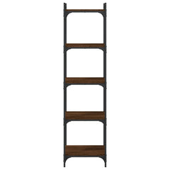 vidaXL Bookcase 5-Tier Brown Oak 40x30x154 cm Engineered Wood 4