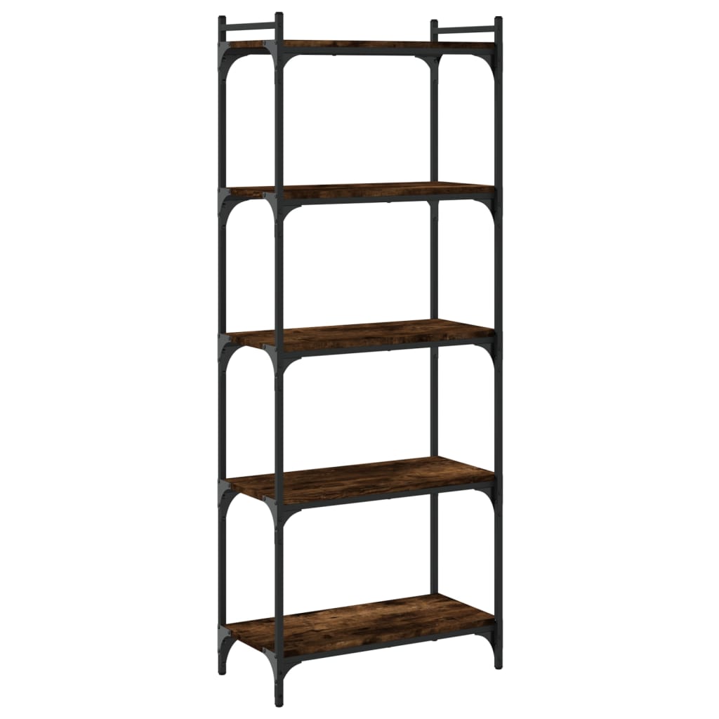 vidaXL Bookcase 5-Tier Smoked Oak 60x30x154 cm Engineered Wood 2