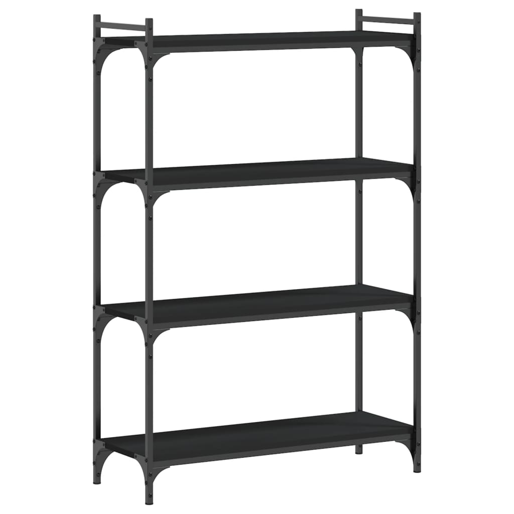 vidaXL Bookcase 4-Tier Black 80x30x120 cm Engineered Wood 2