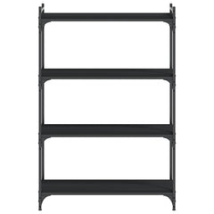 vidaXL Bookcase 4-Tier Black 80x30x120 cm Engineered Wood 4