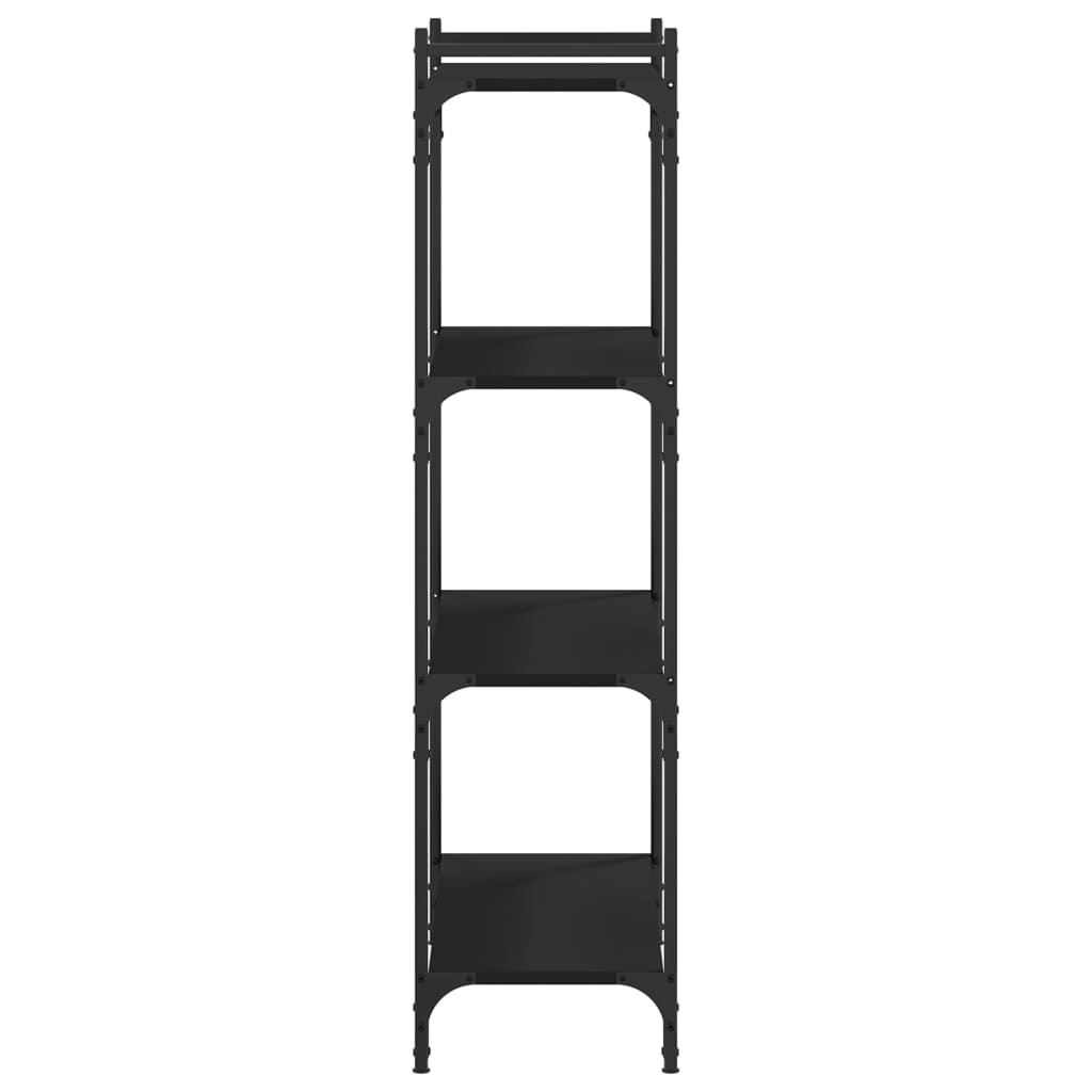 vidaXL Bookcase 4-Tier Black 80x30x120 cm Engineered Wood 5
