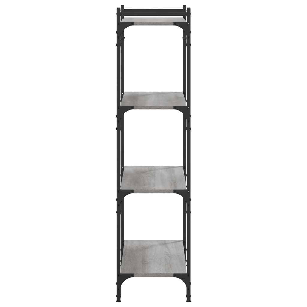 vidaXL Bookcase 4-Tier Grey Sonoma 80x30x120 cm Engineered Wood 5