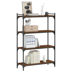 vidaXL Bookcase 4-Tier Brown Oak 80x30x120 cm Engineered Wood 3