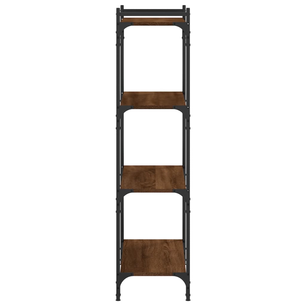 vidaXL Bookcase 4-Tier Brown Oak 80x30x120 cm Engineered Wood 5