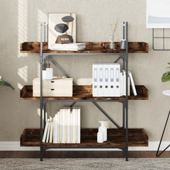 vidaXL Bookcase 3-Tier Smoked Oak 100x33x108.5 cm Engineered Wood 3