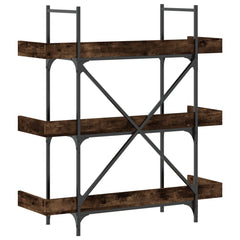 vidaXL Bookcase 3-Tier Smoked Oak 100x33x108.5 cm Engineered Wood 6