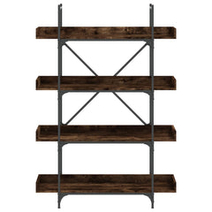 vidaXL Bookcase 4-Tier Smoked Oak 100x33x145.5 cm Engineered Wood 4