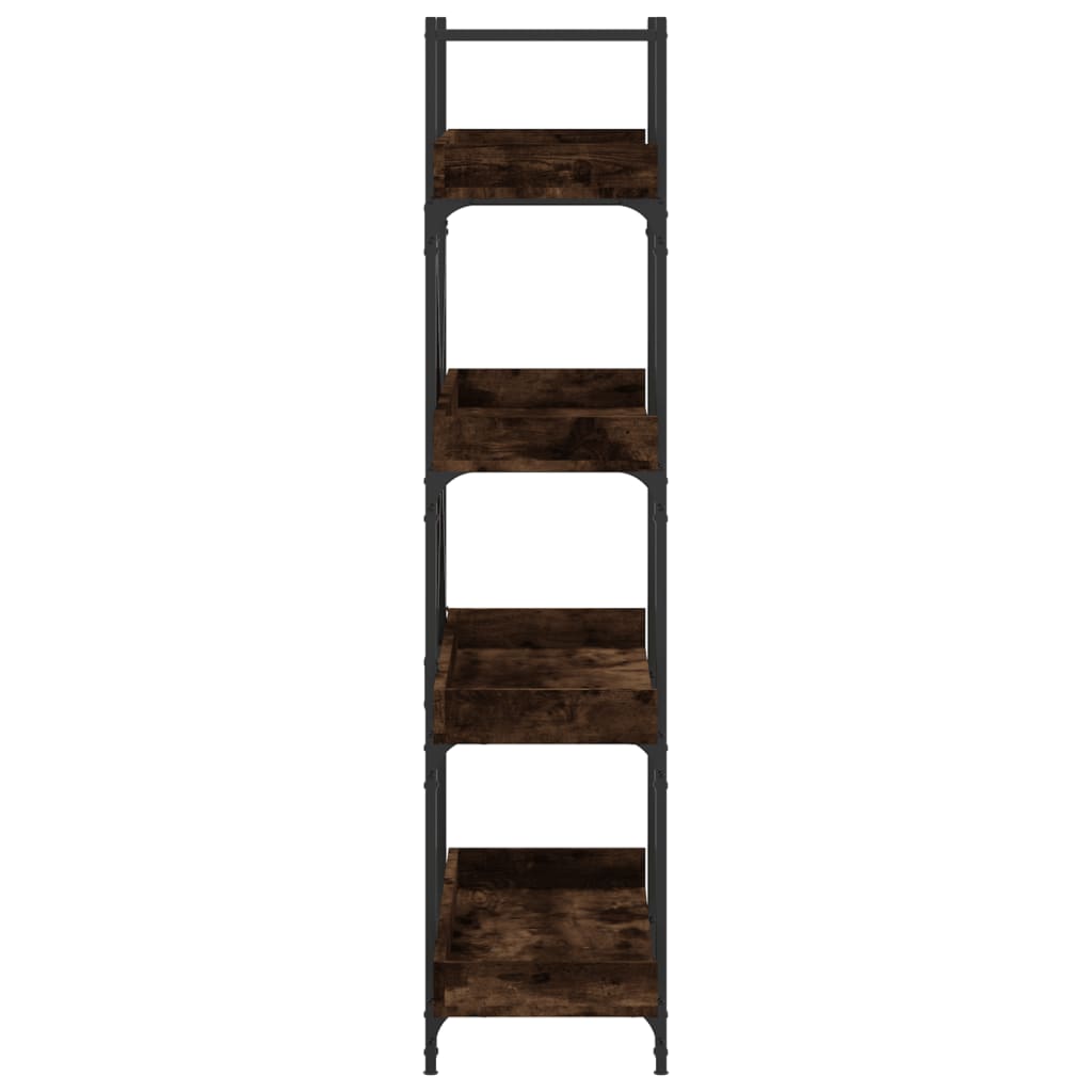 vidaXL Bookcase 4-Tier Smoked Oak 100x33x145.5 cm Engineered Wood 5