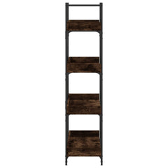 vidaXL Bookcase 4-Tier Smoked Oak 100x33x145.5 cm Engineered Wood 5