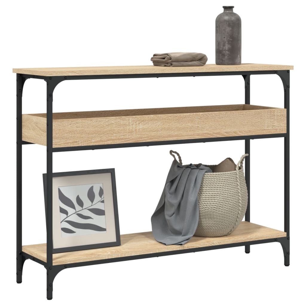 vidaXL Console Table with Shelf Sonoma Oak 100x29x75cm Engineered Wood 1