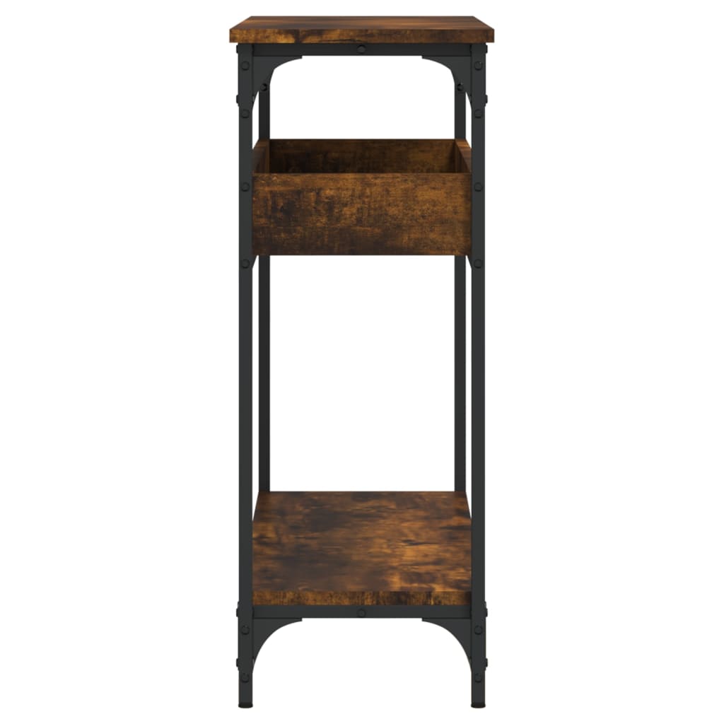 vidaXL Console Table with Shelf Smoked Oak 100x29x75cm Engineered Wood 5